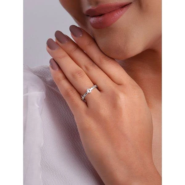 Silver Classic Solitaire Ring